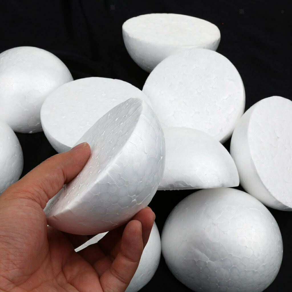 10x 100mm Half Round Sphere Ball Polystyrene Solid Foam Hemisphere DIY Decor