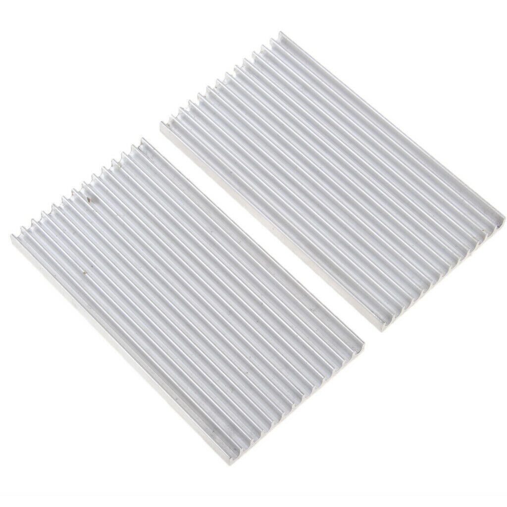 2 Pack 100*55*6mm Cooling Fin, Aluminum Heat Sink Radiator for CPU RAM IC LED