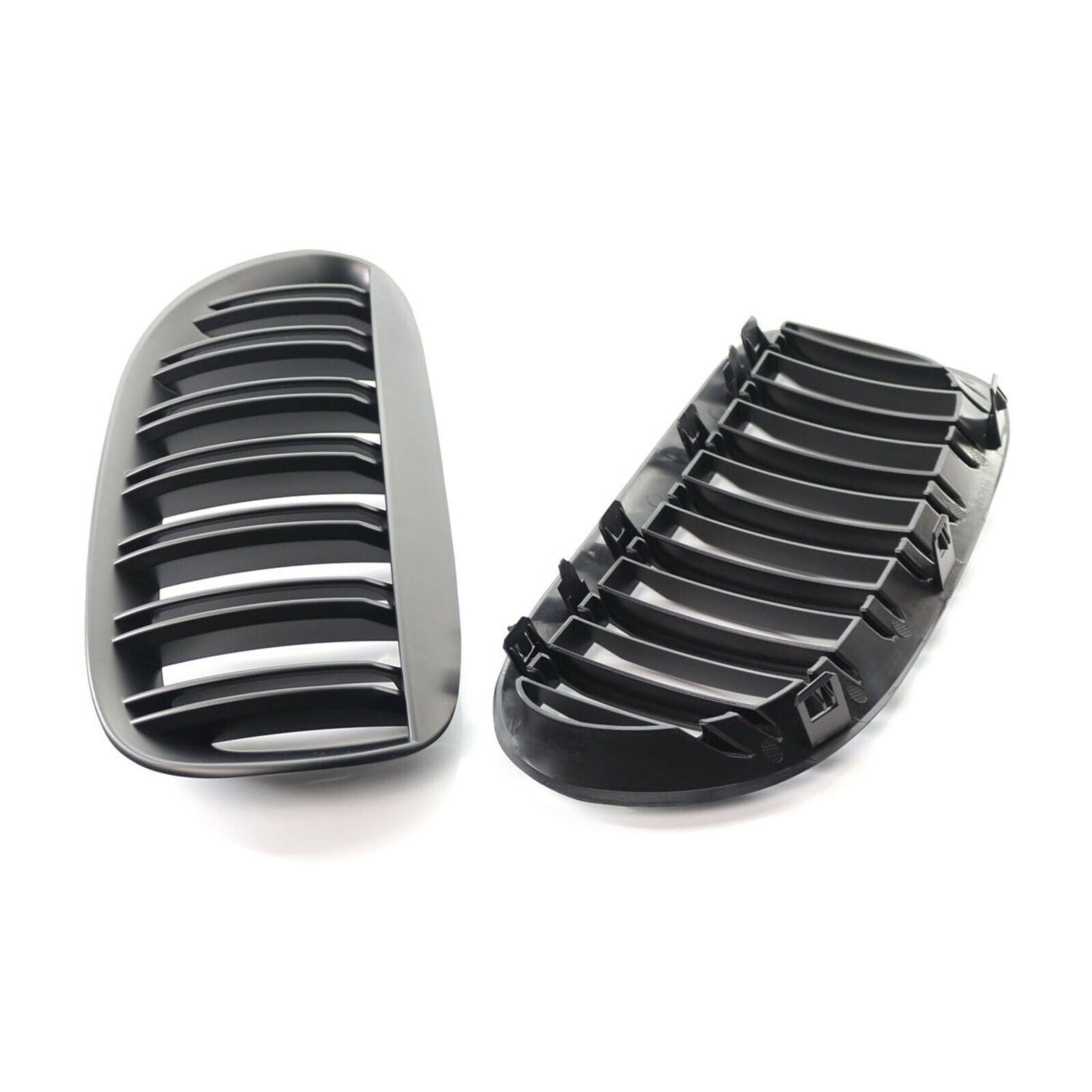 Black Double Slats Front Grille Grill for BMW E63 Accessories Easy Install