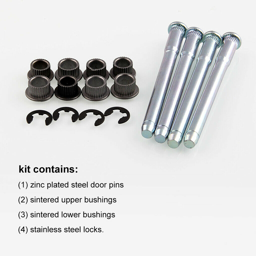 Door Hinge Pins Bushing Kit for 1994-2004 Chevy S10 & GMC S15 Zinc Plated