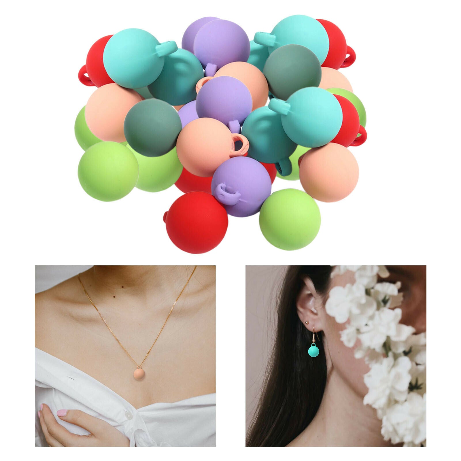 30 14mm Acrylic Frosted Charms Pendants Loose Beads for Jewelry Making Craft