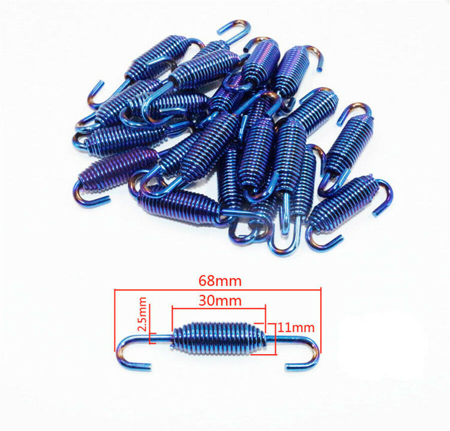 12+6 pcs Stainless Steel Motorcycle Scooter Exhaust Pipe Muffler Springs Hooks