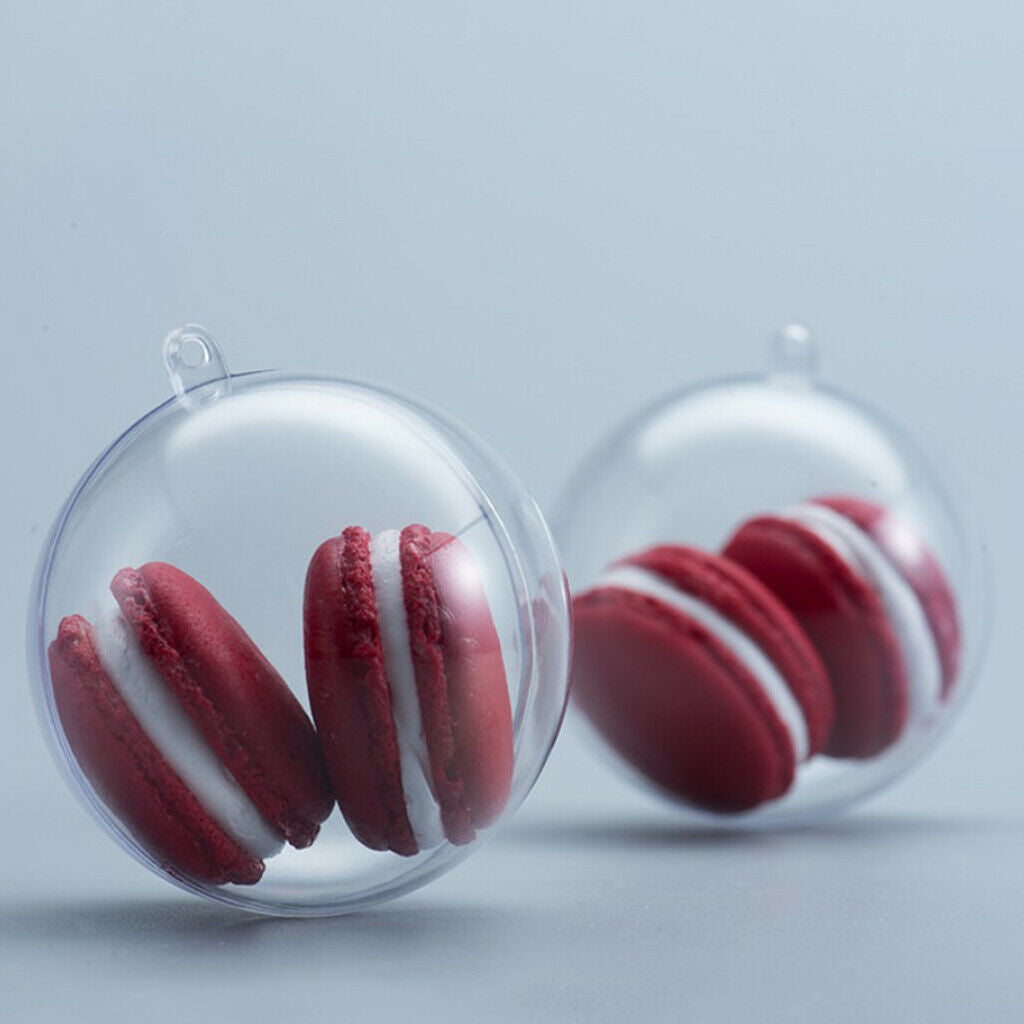 10pcs Clear Plastic Fillable Ball Ornaments Christmas Candy Box Crafts 6cm