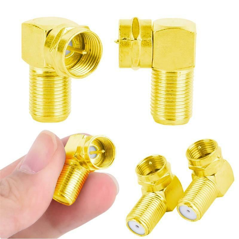 90 Degree Coaxial Connector 2-Pack F Type RF Coax Cable for Wall Mounted TV