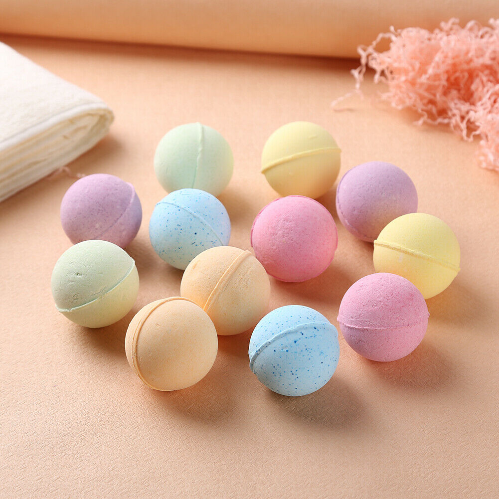12pcs Salt Bath Ball Skin Moisturizing Massage Bath Bomb Shower Bubble Tool @