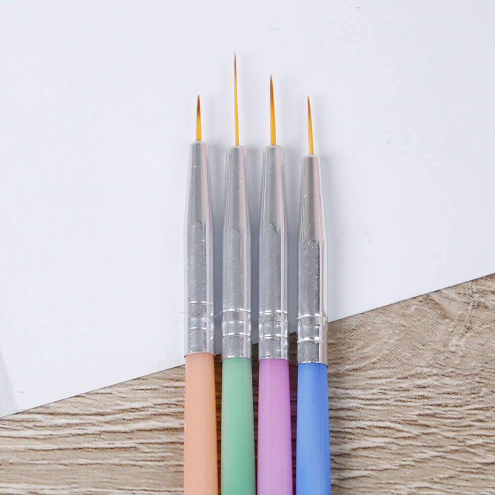 4x/Set Nail Art Liner Mixed Color Stripes Liner Drawing Brush Grid Painting DD