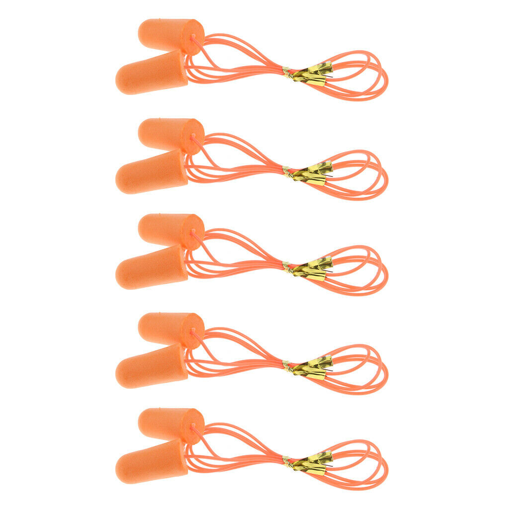 5 Pairs Corded Ear Plugs , Noise Reduction with Carry Case for Hear Protection