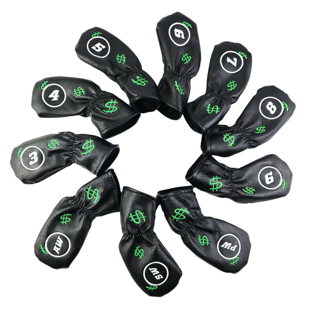 10 Pieces Golf Club Head Soft Cover Iron Putter Headcover Protector Sleeve