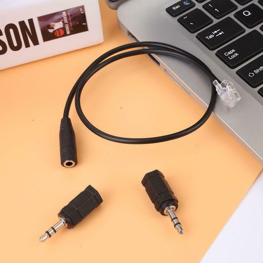 Headset Cable 3.5mm 2.5mm to RJ9   Adapter Convertor PC Headset Telephone