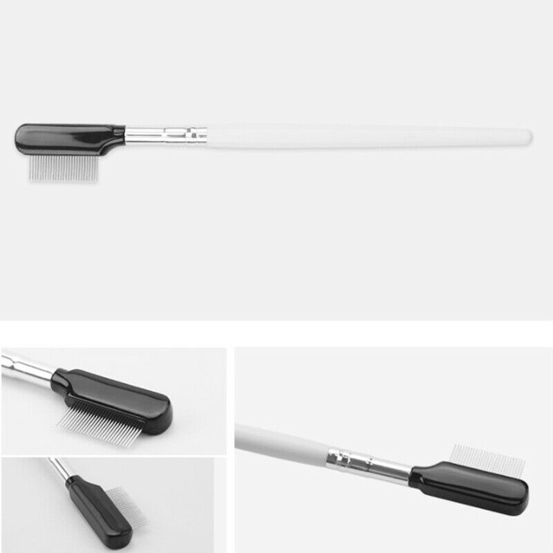 Stainless Steel Eyebrow Comb Makeup Brush Eyelash Comb with Cover Cosmeti.l8