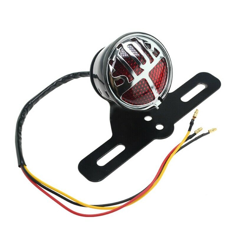 Motorcycle Retro Taillight Miller Stop Tail Light Number Plate Rear Lamp BrackH5