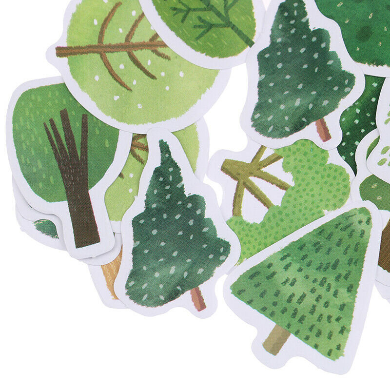 45Pcs Green Plants Decorative Stickers Scrapbooking Stick Label Diary Sta.l8