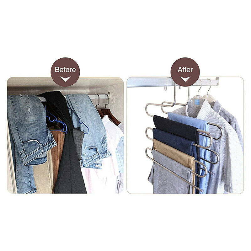 Multi-functional S-type stainless steel trouser rack traceless Non-slip storBDA
