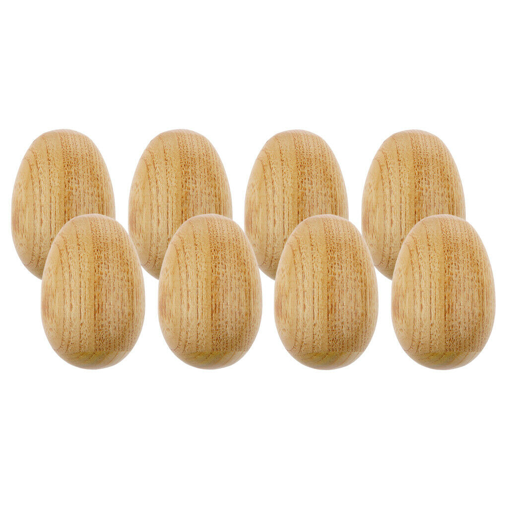 8pcs Handmade Wooden Egg Shaker Instruments Rattle Children's Toys