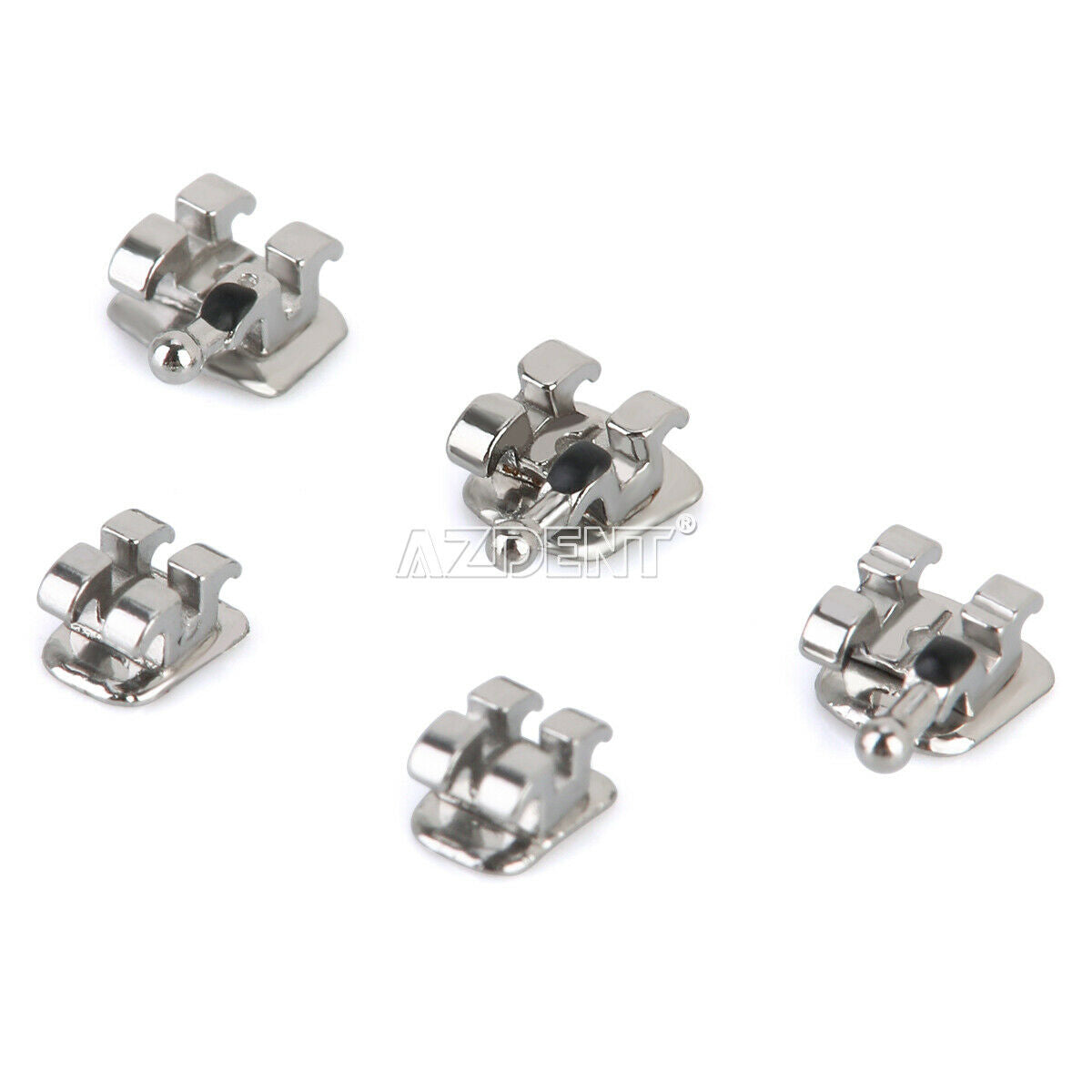 100 X Dental Orthodontic Metal Bracket Mini MBT Slot 022 Hooks 3 4 5 AZDENT