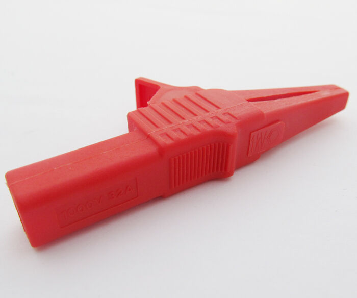 1pc Red 1000V 32A Alligator Kelvin Test Clip to 4mm Banana jack