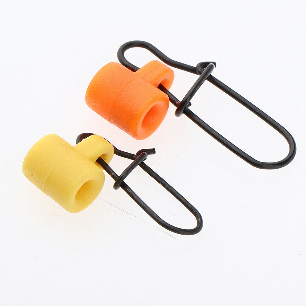 10pcs Fishing Line Sinker Slide Hooked Steel Connector Pin with Safety Snaps