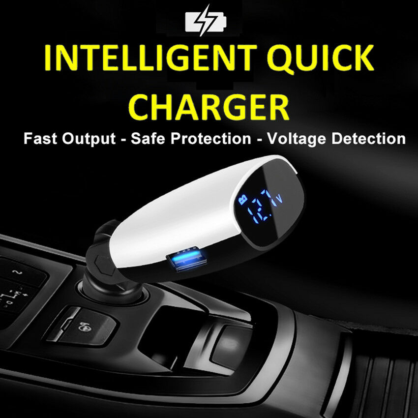 Dual USB Digital Car Charger Adapter 3.1A Digital LED Display Smart Auto Charger
