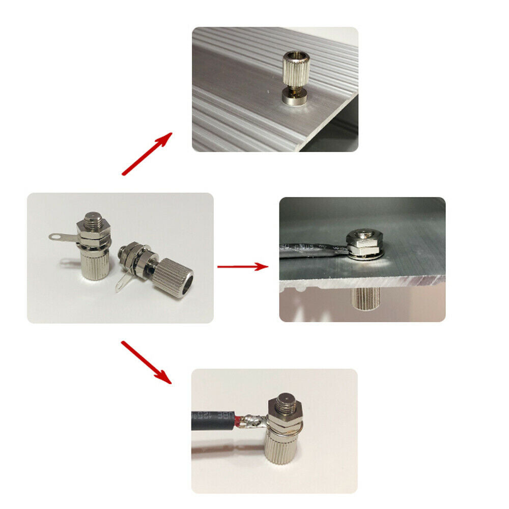 10pcs M6 Screw Nickel Plated 4mm Binding Post Power Connector Banana Female Jack