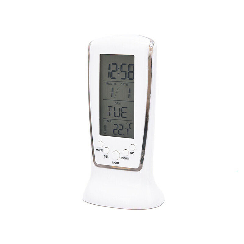 LED Digital Alarm Clock Night Light Electronic Calendar Thermometer Displ.l8
