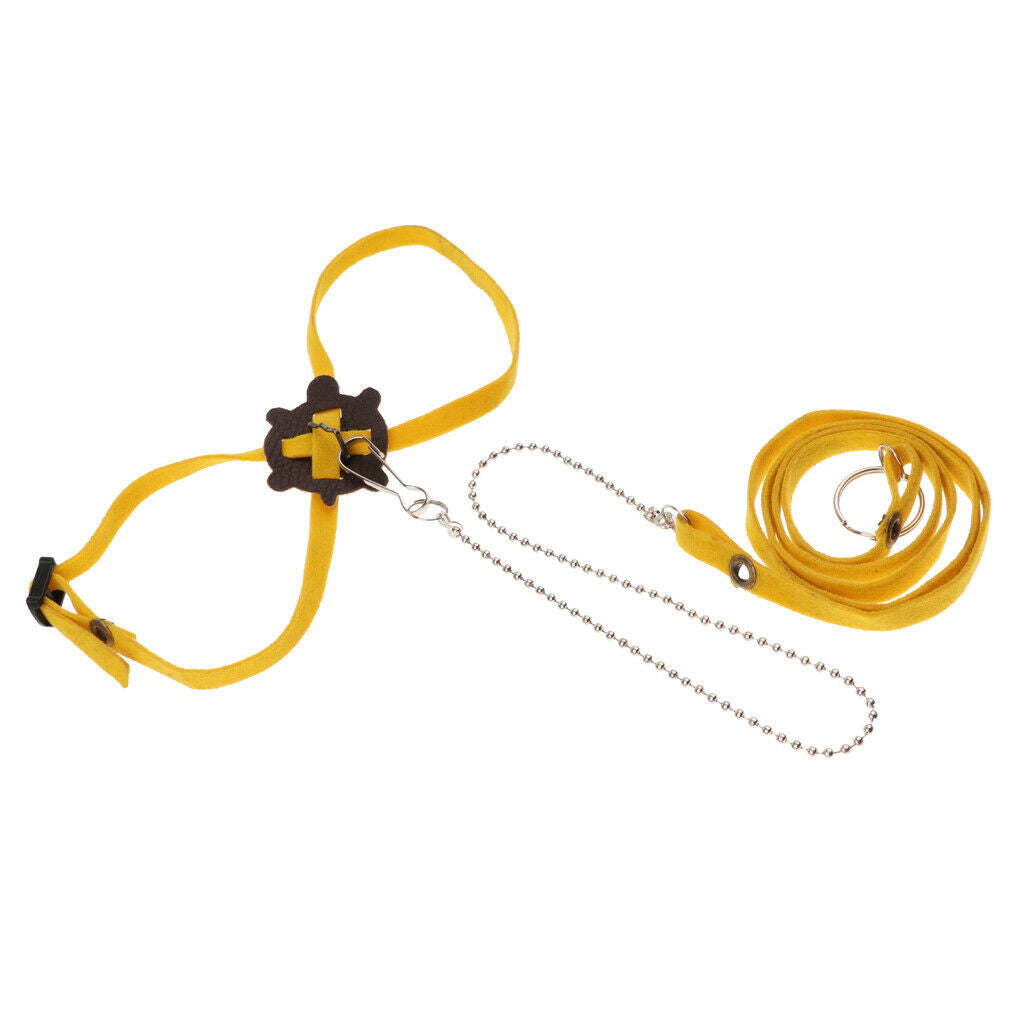 Adjustable Pet Turtle Harness Leash Lead for Small Pet Animal Outdoor Yellow