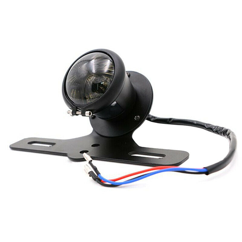 Retro Motorcycle Bikes Aluminum Alloy Tail Brake Light LED+License plate Bracket