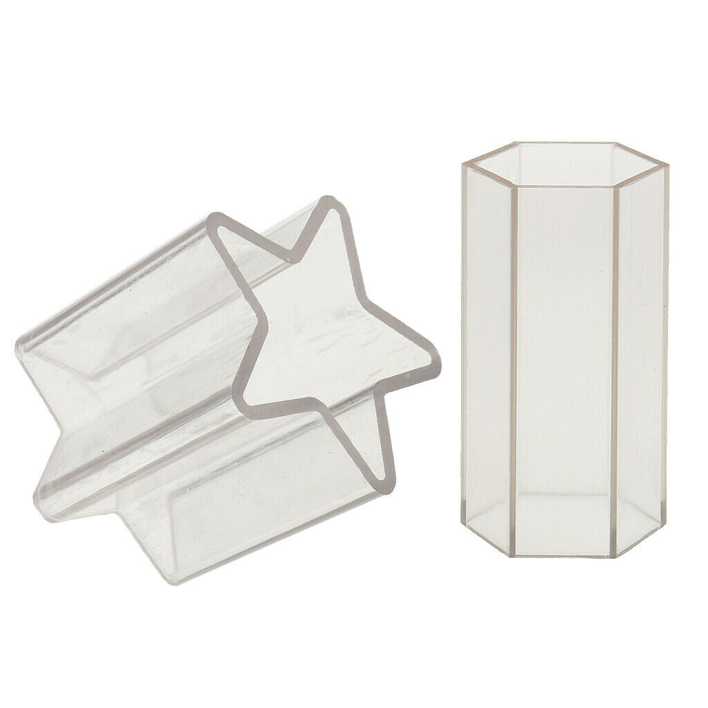 1 Pair Mixed Hexagon/Star Shape Plastic Clear Candle Mould Soap Mold Candle