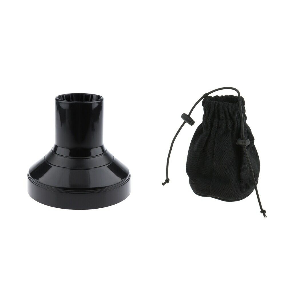 2pcs Salon Home Travel Use Canvas Black Universal Hair Dryer Attachment with