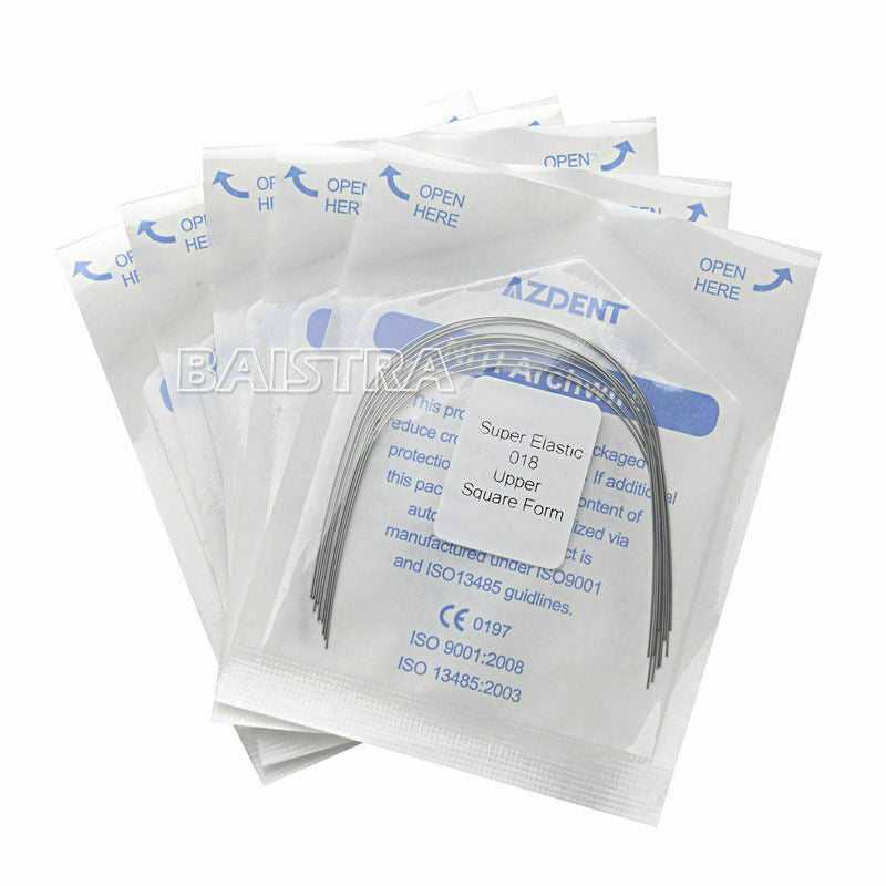 50 X Dental Orthodontic Arch Wires Super Elastic Niti Square Round 018 Upper AZ