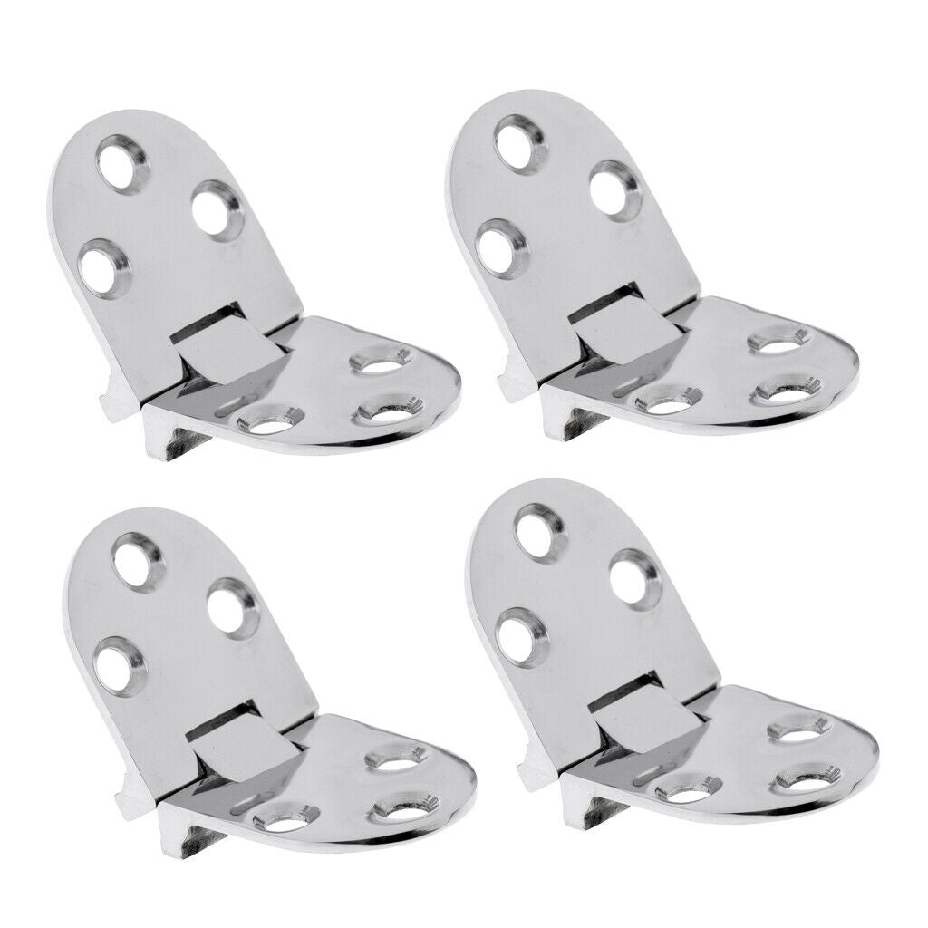 4pcs Polished 316 Stainless Steel Marine Boat Flush Strap Hinge Door Hinge