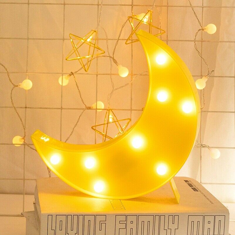 Creative Cloud Moon LED Night Light Kids Baby Bedroom Indoor Lighting DecoraO8R2