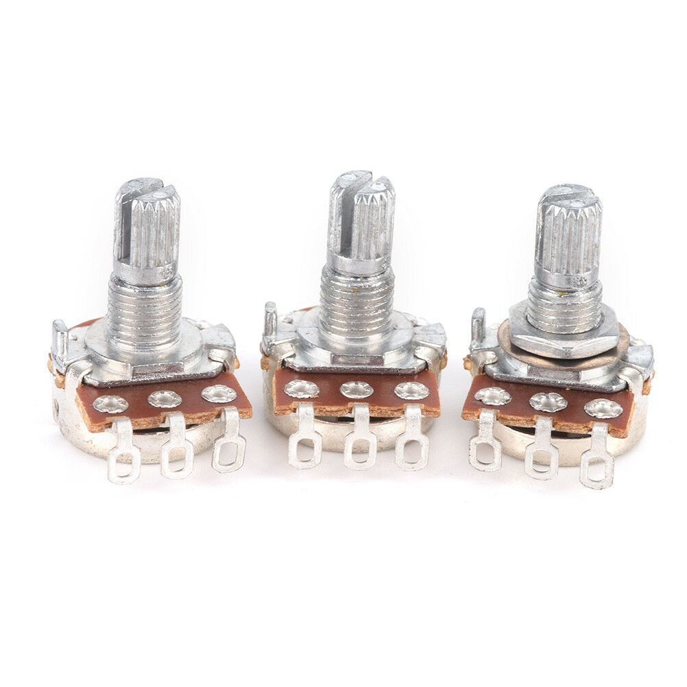 3 pcs A250k Guitar Potentiometer Split Shaft Pots Audio Tone Switch Contr.l8