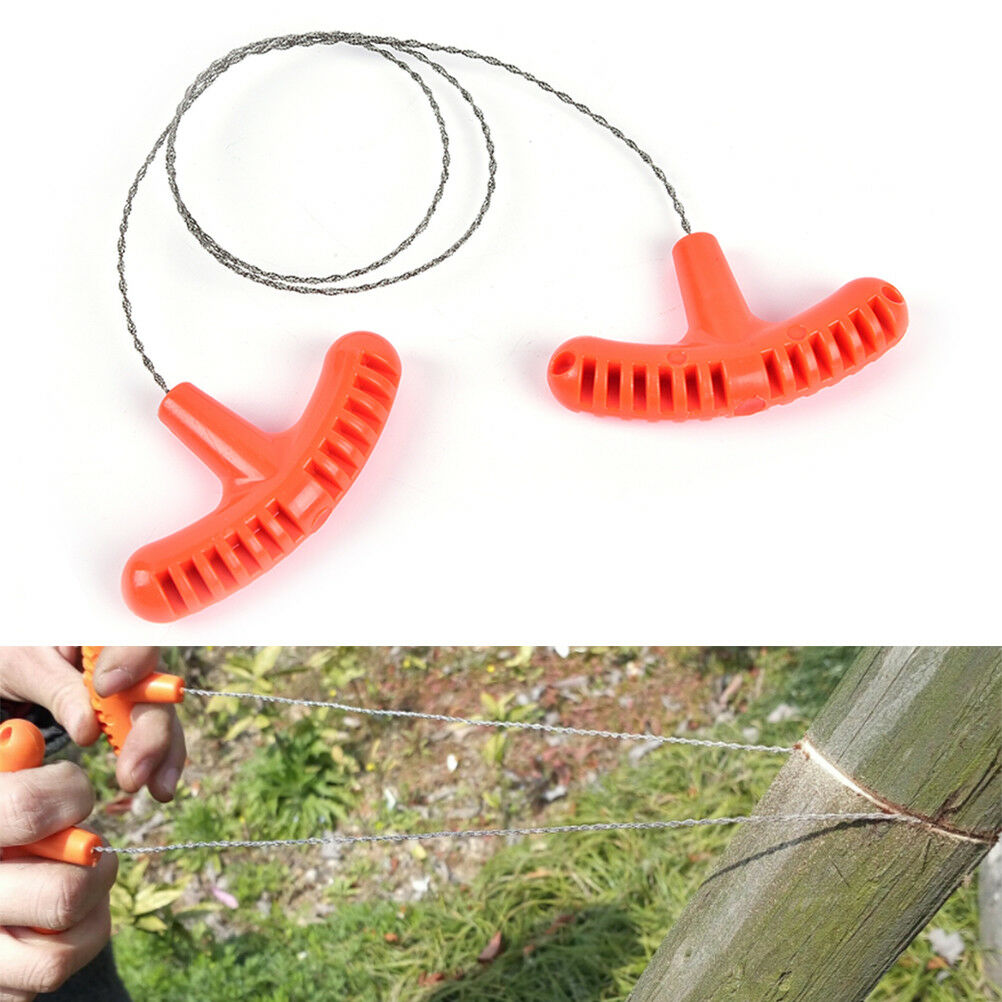 1x stainless steel wire saw outdoor camping emergency survival gear tools .l8