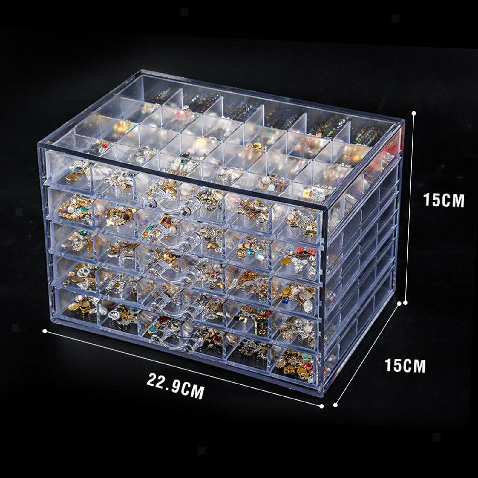 120 Slots Nail Art Accessories Storage Rhinestone Jewelry Container Case