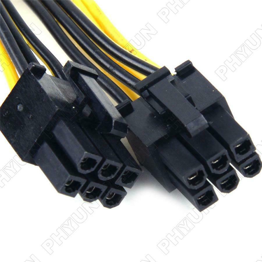 10Pcs 80cm 6 Pin to 8 Pin PCI-E Cable 18AWG For Ethereum Mining Breakout Board