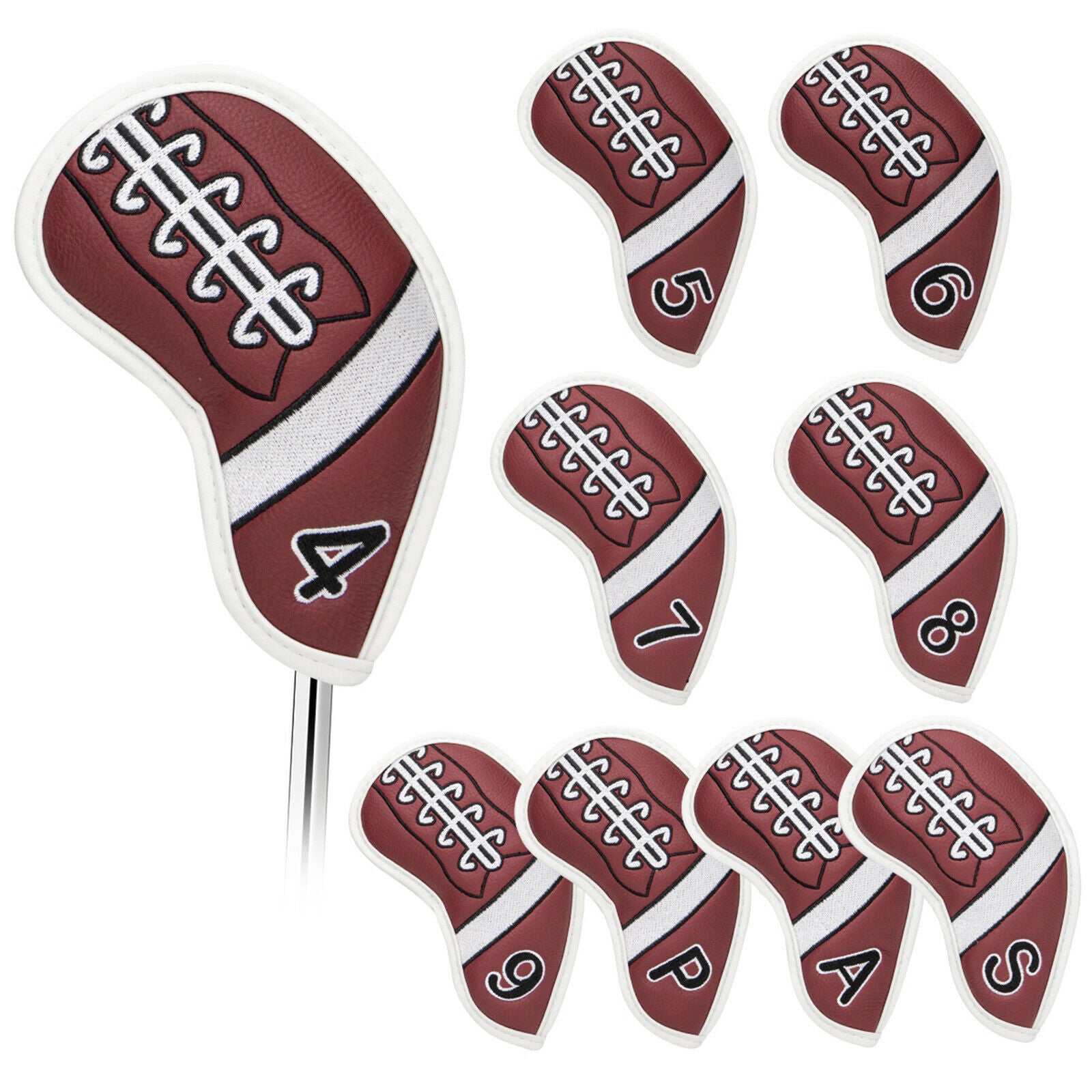 9PCS Golf Club Covers for Iron Headcovers 4 5 6 7 8 9 P A S Protector Guard