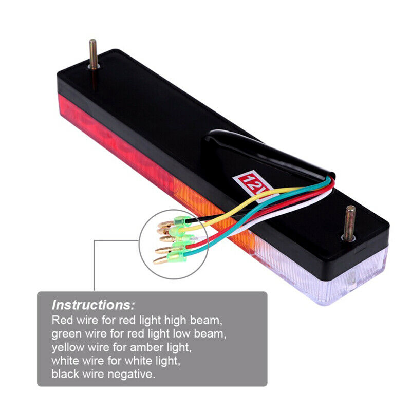 2x 12V 20LED Truck Trailer Tail Lights Turn Signal Reverse Brake Stop Rear Lamp