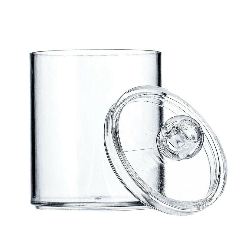1X(Dispenser Apothecary Jars Bathroom Holder Storage Canister Clear Plastic 8P9)