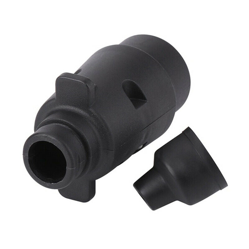 Plastic 7Pin 12V Trailer Plug Socket Wiring Connector Adapter Black Towing Qx
