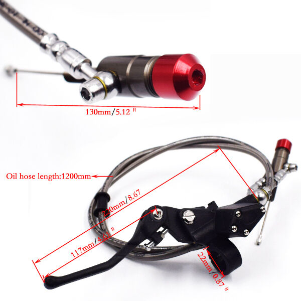 1200mm 7/8'' Hydraulic Brake Clutch Lever Master Cylinder For Motorcycles Handy