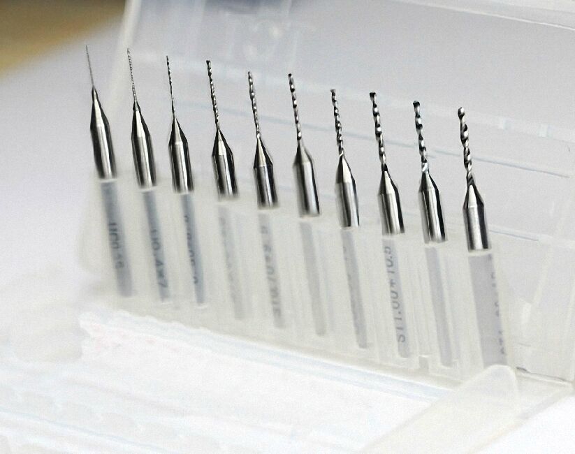 10 Pcs 0.3 - 1.2 mm Carbide Micro Drill Bits [M1]
