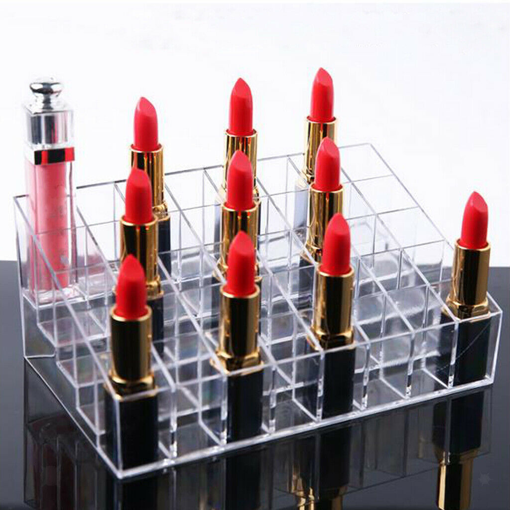 40pcs Lipsticks Holder Acrylic Stand Makeup Organizer Cosmetic Case - Empty