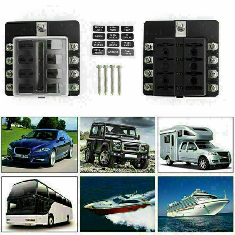 8 Way Blade Fuse Box Holder Block LED Indicator Universal 100Amp Waterproof CN