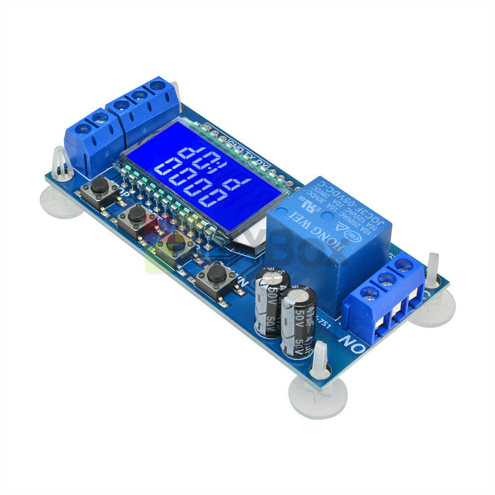 2PCS Micro USB Relay Module Delay Trigger Cycle Timer Circuit LCD Switch 6-30V