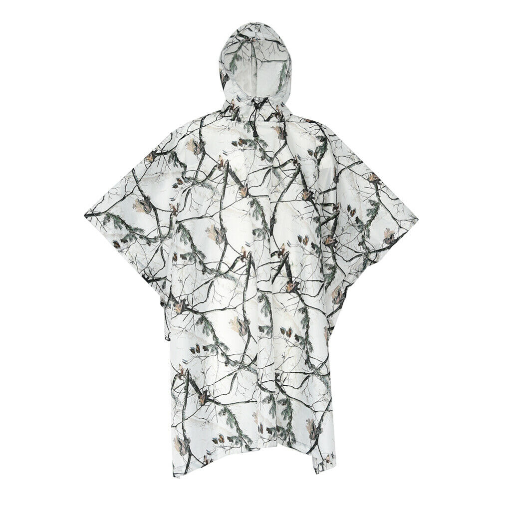Camouflage Waterproof Rain Poncho Raincoat Camping Tent Tarp Multifunctional