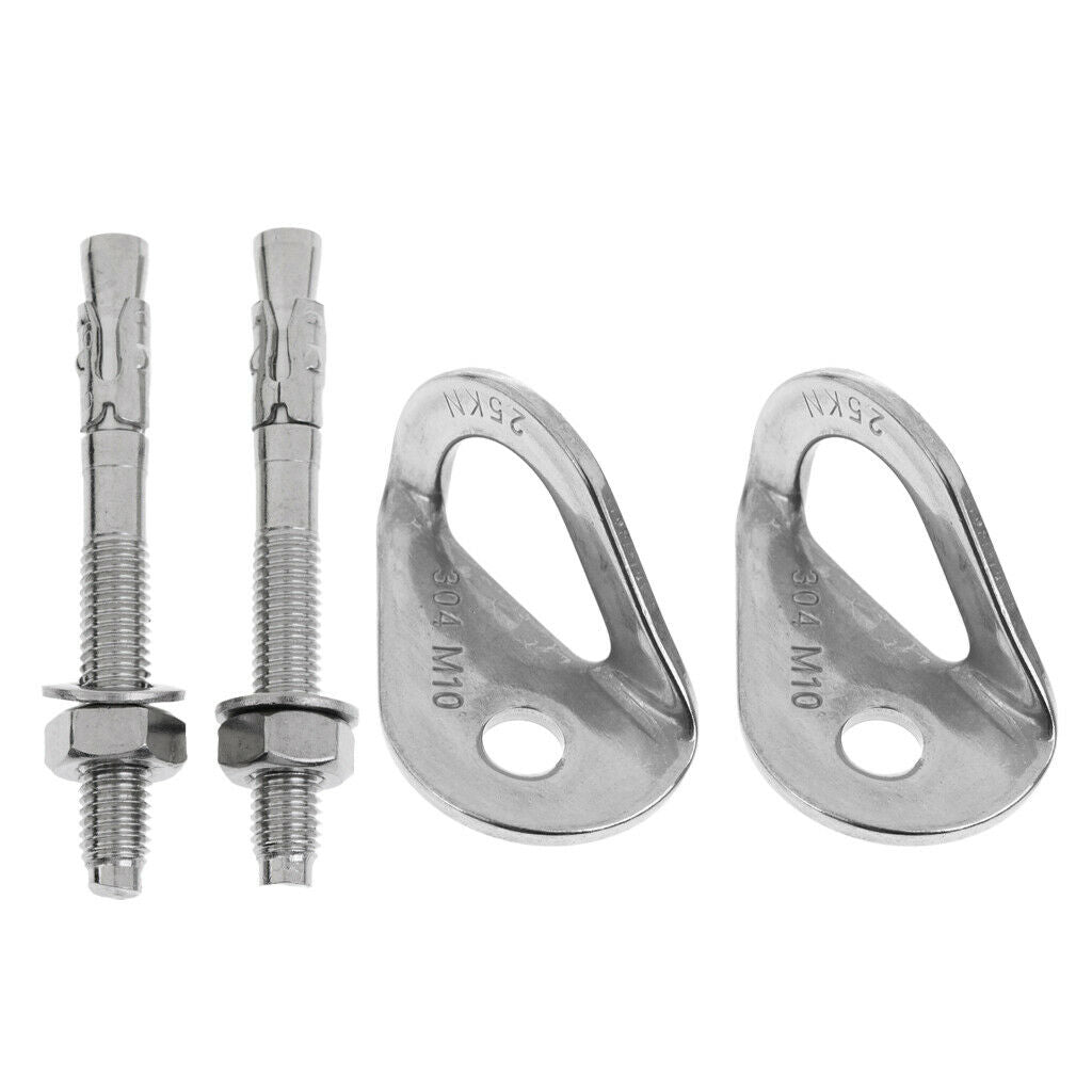 2pcs Rock Climbing Bolt Stainless Steel Anchor Bolt Hangers 10mm Set 25 KN