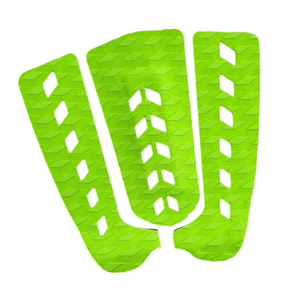 3Pcs EVA Surfboard Traction Pad Tail Pad Deck Grip Surf Surfing Board Green