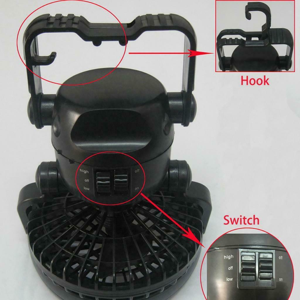 Foldable LED Camping Lantern w / Ceiling Fan for Hiking Fishing Tent Emergencies