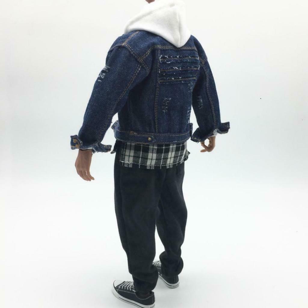 1/6 Scale Cowboy Jacket Trousers Hoodie Top Male Clothes for 12''