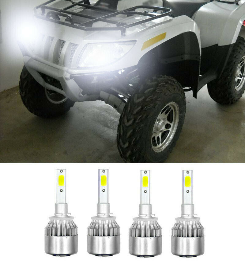 4x Bright HI/LO Beam Headlight LED Light Bulbs For Arctic Cat 400 500 650 700